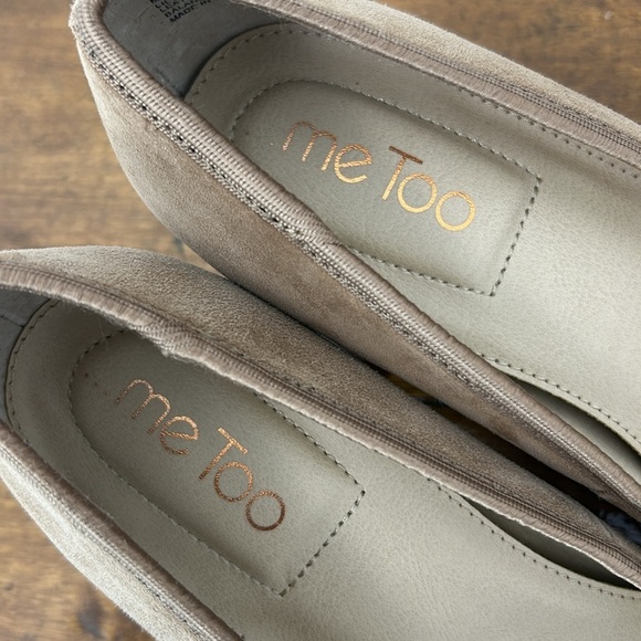 Me Too Suede Pumps Heels Shoes Women's Size 8.5 Leather Minimalist Neutral Work - Picture 5 of 11